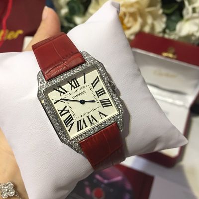 Cartier 44*35MM for Men 38*30MM For Lady Swiss Quartz Movement Silver with Diamond Bezel Watch